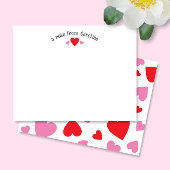 Rote und rosa Herzen Niedliche Girly Valentine Not Mitteilungskarte