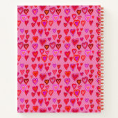 Rote und rosa Herzen Notizblock (Rückseite)