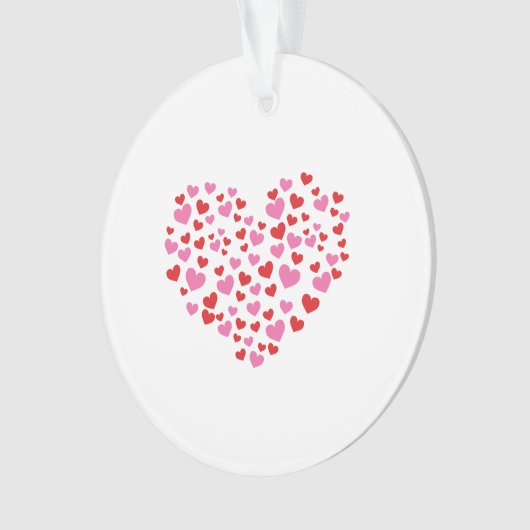 Rote und rosa Herzen Ornament (Vorderseite)