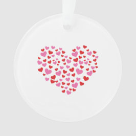 Rote und rosa Herzen Ornament