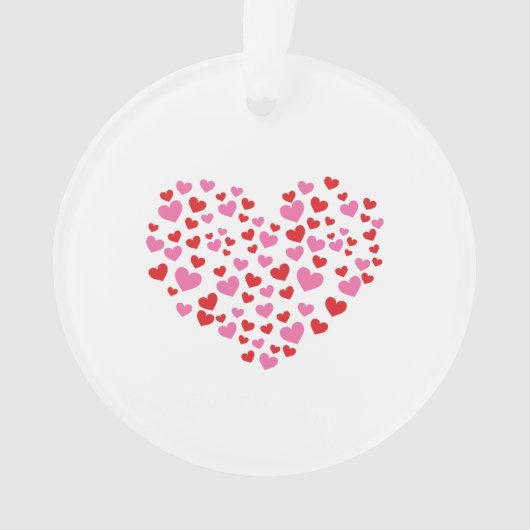 Rote und rosa Herzen Ornament (Vorderseite)