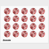 Rote und rosa Herzen Runder Aufkleber (Blatt)