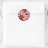 Rote und rosa Herzen Runder Aufkleber (Tasche)