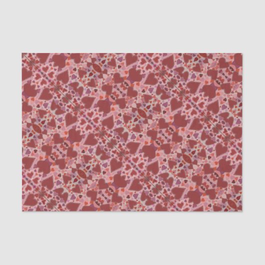 rote und rosa Herzen Seidenpapier (Vorderseite)