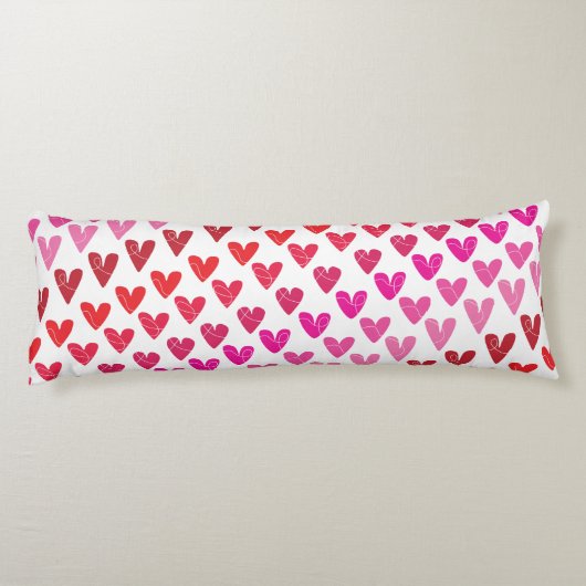 Rote und rosa Herzen Seitenschläferkissen (Rückseite)