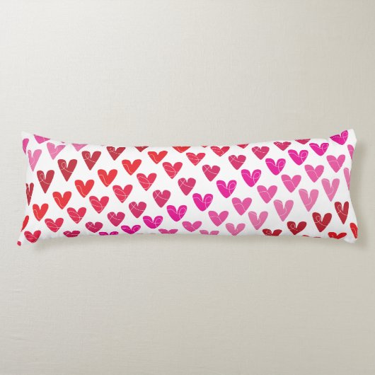 Rote und rosa Herzen Seitenschläferkissen (Vorderseite)