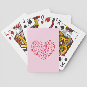 Rote und rosa Herzen Spielkarten