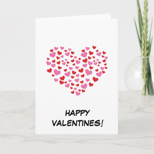 Rote und rosa Herzen | Text hinzufügen Karte (Vorderseite)