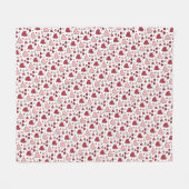 Rote und rosa Herzen und Rosen Doodle-Kunst Fleecedecke (Vorderseite (Horizontal))