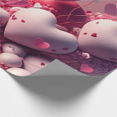Rote und rosa Herzförmige Balloons Geschenkpapier (Ecke)