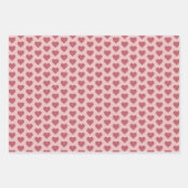 Rote und rosa Herzmuster Geschenkpapier Set (Vorderseite 2)