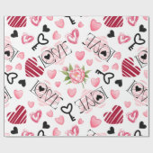 Rote und rosa Hörer Geschenkpapier (Flach)