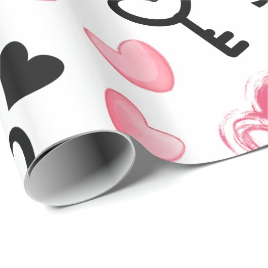 Rote und rosa Hörer Geschenkpapier (Rolleneckpunkt)