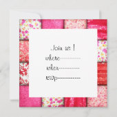 Rote und rosa Imitate Muster - Muster Einladung (Rückseite)