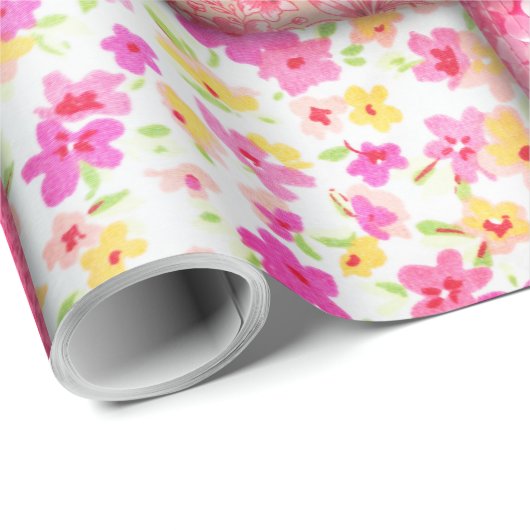 Rote und rosa Imitate Patchwork Quiltieren Geschenkpapier (Rolleneckpunkt)