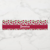 Rote und rosa individuelle Name Wasserflaschenetikett (Einzelnes Label)