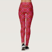 Rote und rosa karierte Leggings  (Rückseite)