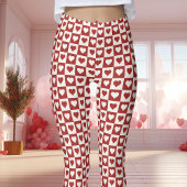 Rote und rosa Karton Herzvalentiner Leggings