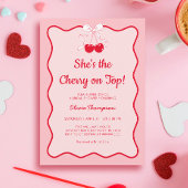 Rote und rosa Kirsche am oberen Brautparty Einladung