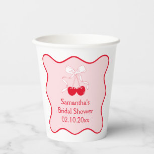 Rote und rosa Kirsche am oberen Brautparty Pappbecher