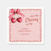 Rote und rosa Kirsche auf dem Brautparty der obere Serviette (Vorderseite)