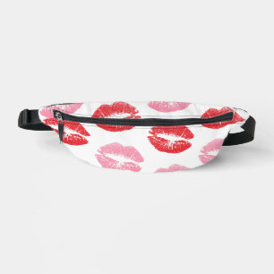 Rote und rosa Lippen, Lippenmuster, Lippenstift, K Bauchtasche