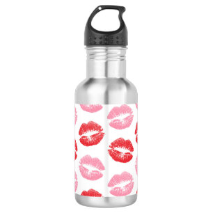 Rote und rosa Lippen, Lippenmuster, Lippenstift, K Edelstahlflasche