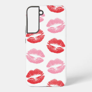 Rote und rosa Lippen, Lippenmuster, Lippenstift, K Samsung Galaxy Hülle