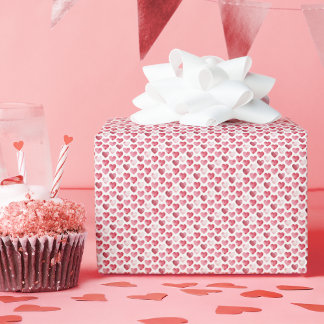 Rote und rosa Mini-Aquarell-Herzen Geschenkpapier