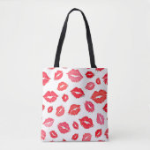 Rote und rosa Muster Art Tasche (Vorderseite)