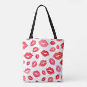 Rote und rosa Muster Art Tasche (Rückseite)