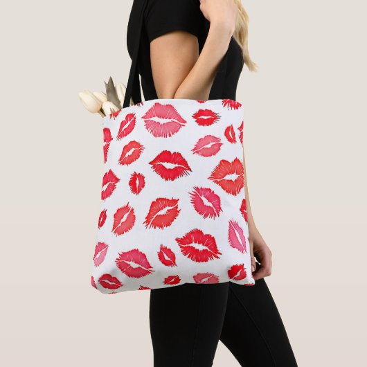 Rote und rosa Muster Art Tasche (Von Nahem)