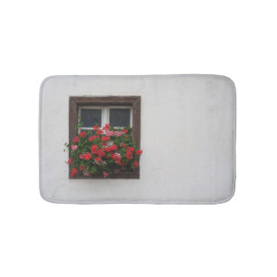 Rote und rosa Pelargonie Badematte