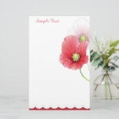 Rote und rosa Pflücken - Geschirr Briefpapier (Stehend Vorderseite)