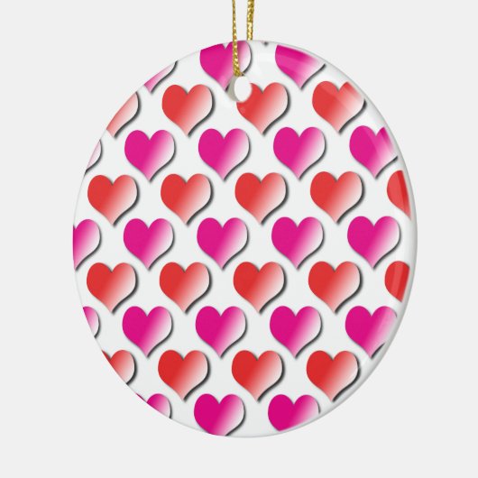 Rote und rosa Polka Dot Muster Ornament (Links)