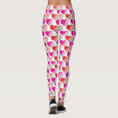 Rote und rosa Polka Dot Pattern Leggings (Rückseite)