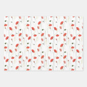 Rote und rosa Poppies Geschenkpapier Set (Vorderseite)