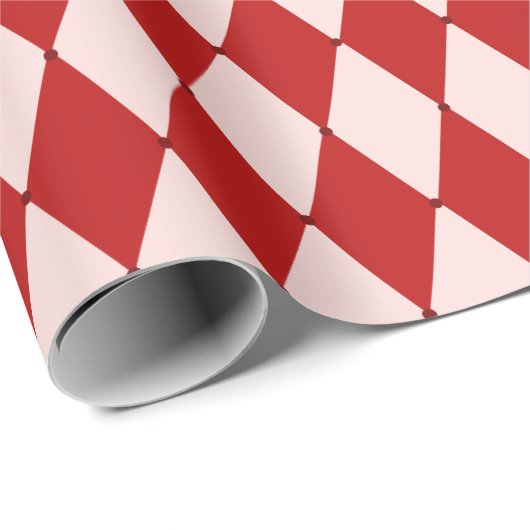 Rote und rosa Raute Feierlich Moderne Weihnachten Geschenkpapier (Rolleneckpunkt)