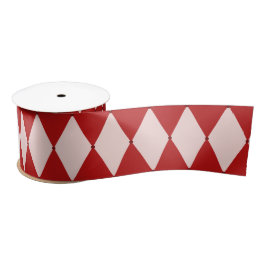 Rote und rosa Raute Feierlich Moderne Weihnachten Satinband