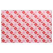 Rote und rosa Raute Herzmuster Stoff (Fat Quarter (45,7 x 55,9 cm))