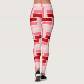 Rote und rosa Rechtecke Leggings (Rückseite)