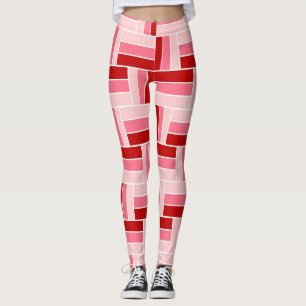 Rote und rosa Rechtecke Leggings