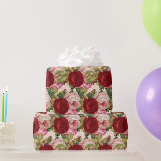 Rote und rosa Rose Decoupage Craft oder Geschenkpapier (Partygeschenke)