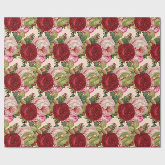 Rote und rosa Rose Decoupage Craft oder Geschenkpapier (Flach)