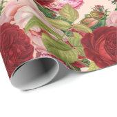 Rote und rosa Rose Decoupage Craft oder Geschenkpapier (Rolleneckpunkt)