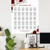 Rote und rosa Rosen 30 Tabelle Hochzeitstabelle Poster (Heimbüro)