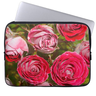 Rote und rosa Rosen bedruckte iPad-Hülle Laptopschutzhülle