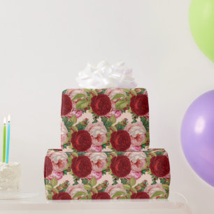Rote und rosa Rosen Dekorative Kunst oder Geschenkpapier