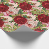 Rote und rosa Rosen Dekorative Kunst oder Geschenkpapier (Ecke)