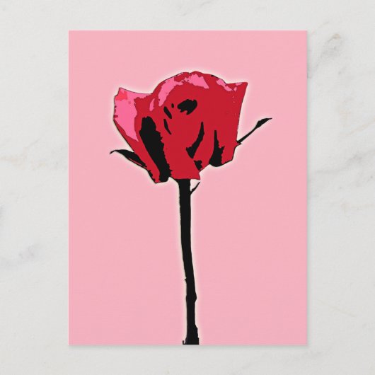 Rote und rosa Rosen Postkarte (Vorderseite)